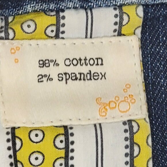 Bica Cheia Button Front Denim Mini Skirt | Size 2 | Stretchy High Waist Skirt - Picture 7 of 12